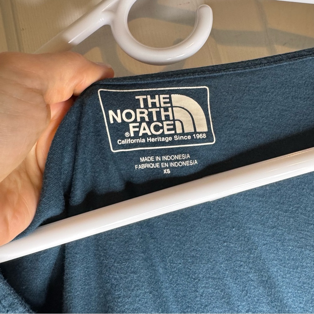 The North Face Women's Keani Dress Long Sleeve Navy Teal XS Extra small cotton - Picture 3 of 7